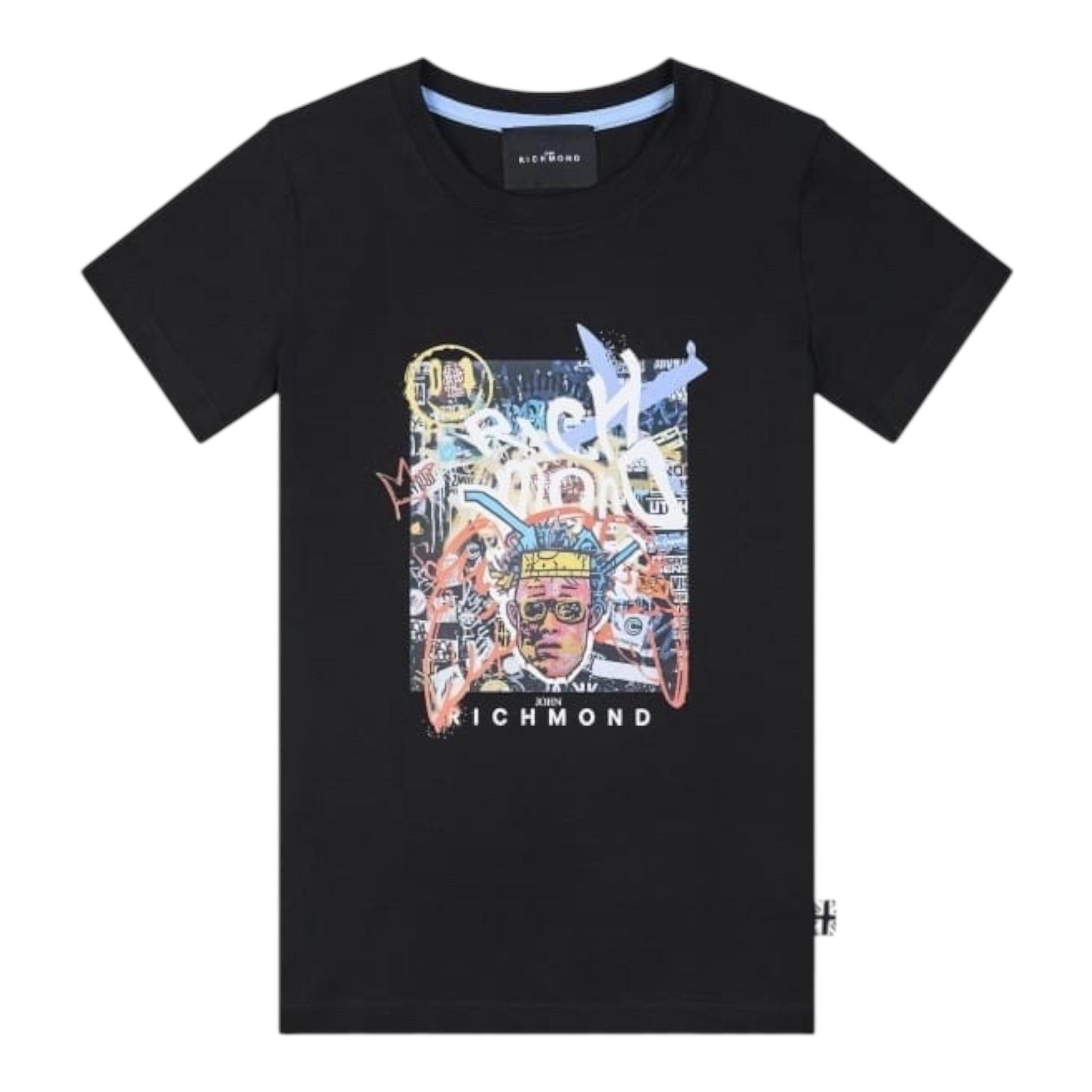 John Richmond T-Shirt Tinta Unita con Stampa per Bambino RBP25170TS NERO JOHN RICHMOND 