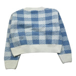 M+E' cardigan bicolore fantasia quadri Azzurro per Bambina UE0544 AZZURRO M+E' 