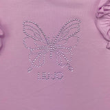 Liu Jo Abito Tinta Unita Giromanica con Brillantini per Bambina KA5091 LILLA LIU JO 