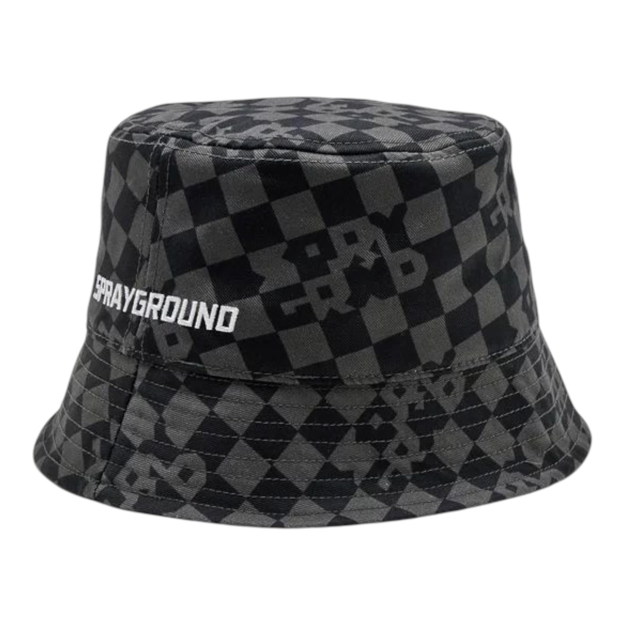 Sprayground Cappello Modello Pescatore Fantasia Quadri per Bambino SP14998GRY GRIGIO SPRAYGROUND 