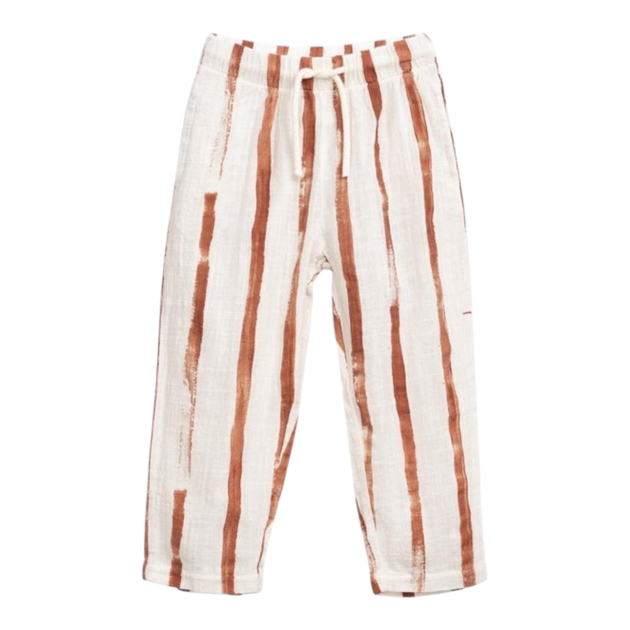 Play Up Pantalone Tinta Unita con Fantasia A Righe per Bambino PA033AQ11604 BIANCO PLAY UP 