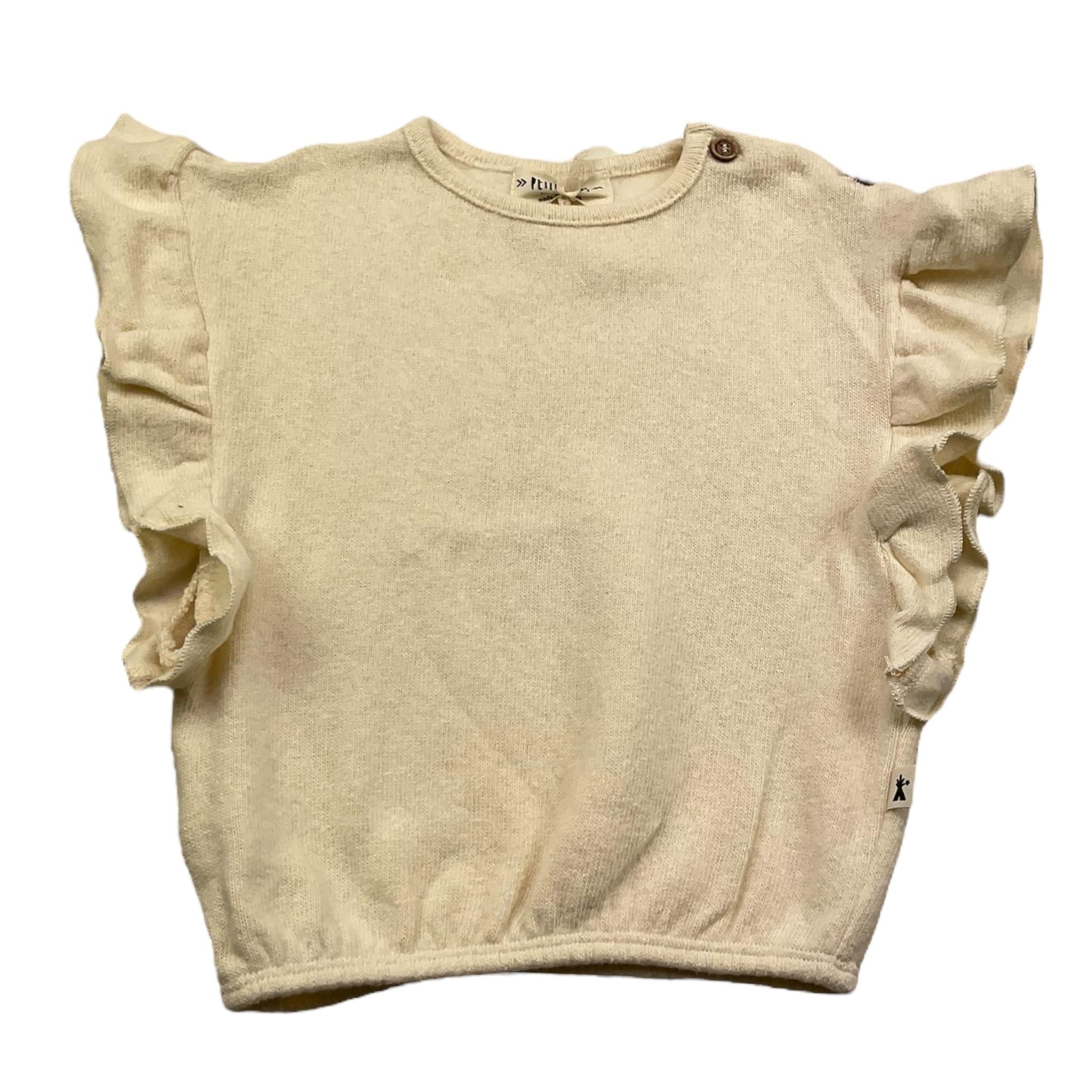 PETIT INDI maglia smanicata tinta unita Panna per Bambina AW24BK4807J PANNA PETIT INDI 