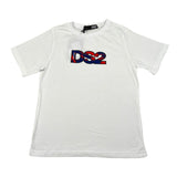 Dropseason2 T-Shirt Girocollo Tinta Unita con Stampa per Bambino SS25KB209 BIANCO DROPSEASON2 