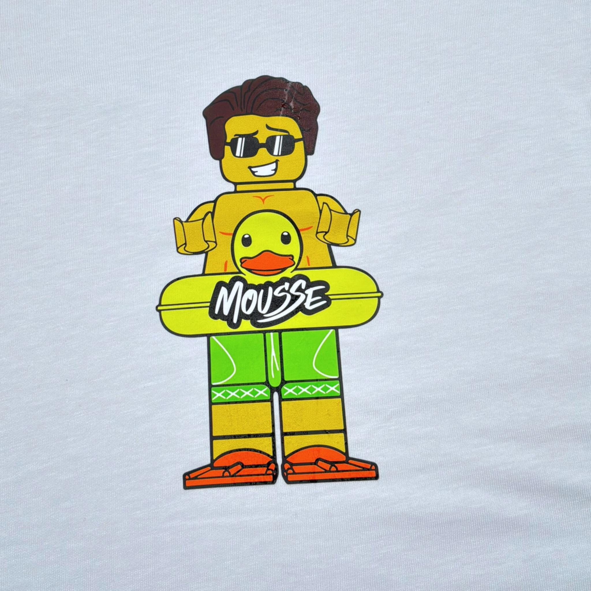Mousse T-Shirt Girocollo Tinta Unita con Stampa per Neonato DINOBEACHXN BIANCO MOUSSE 