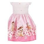 Monnalisa Abito Mezza Manica Tinta Unita con Stampe per Bambina 11E912X ROSA MONNALISA 