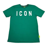 Icon T-Shirt Girocollo Tinta Unita con Logo per Bambino IBKS00489 VERDE ICON 