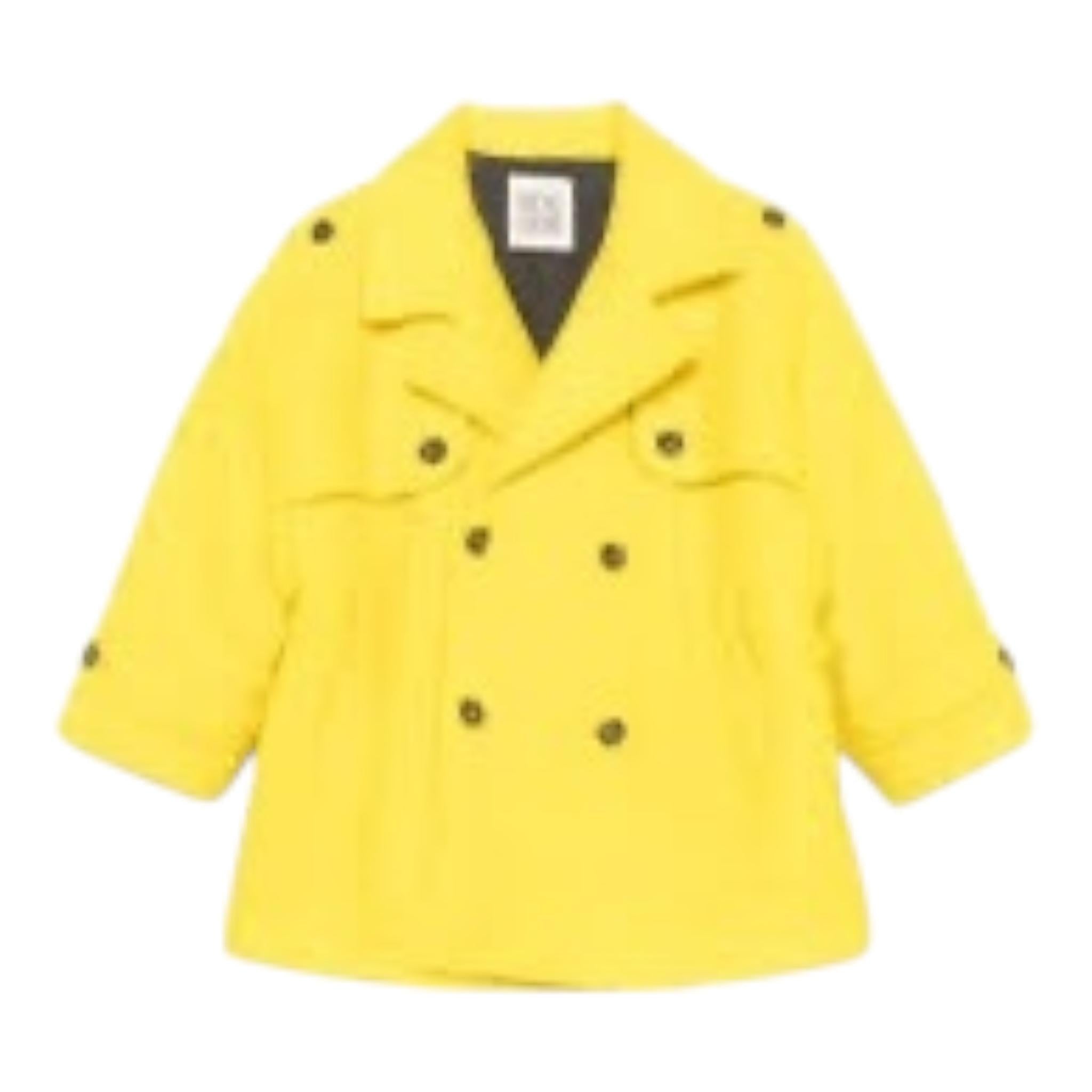 DOU DOU cappotto tinta unita con bottoni Giallo per Bambina DV2Q20 GIALLO DOU DOU 