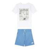 New Balance Completo 2 Pezzi T-Shirt-Bermuda Bicolore per Bambino LAKB0133X BIANCO/AZZURRO NEW BALANCE 