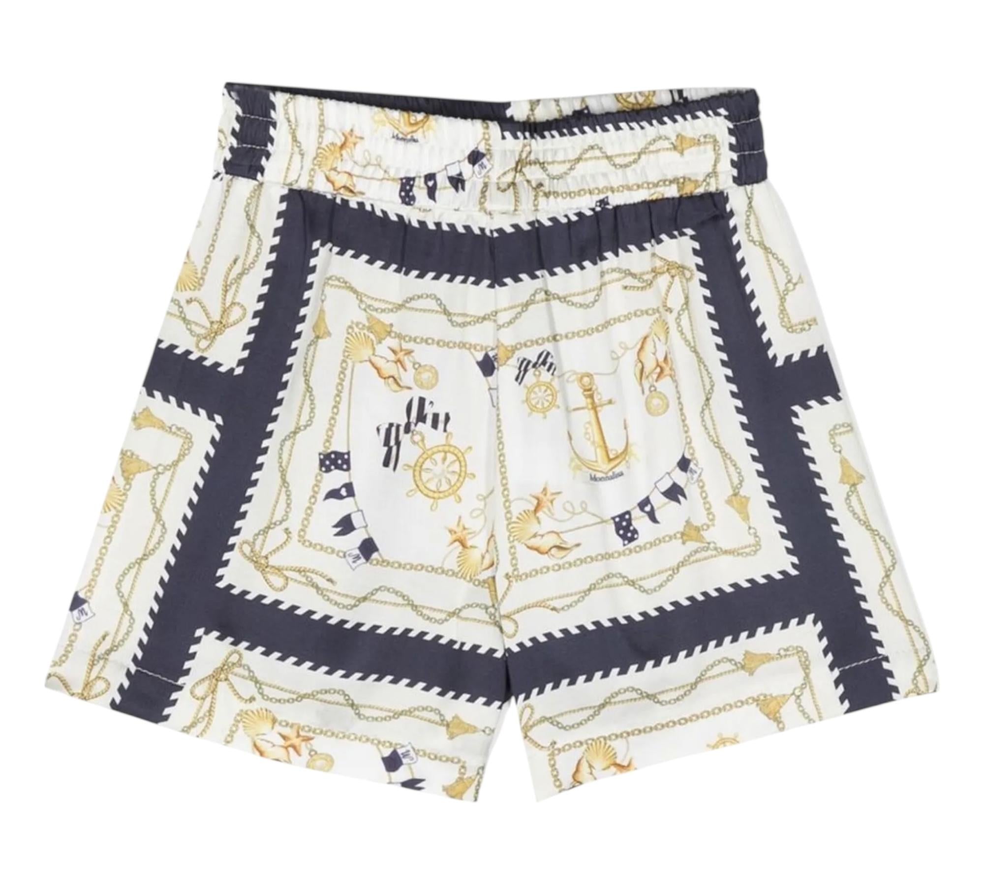 Monnalisa Completo 2 Pezzi Top-Short Stampa Fantasia per Bambina 11A419 BIANCO MONNALISA 