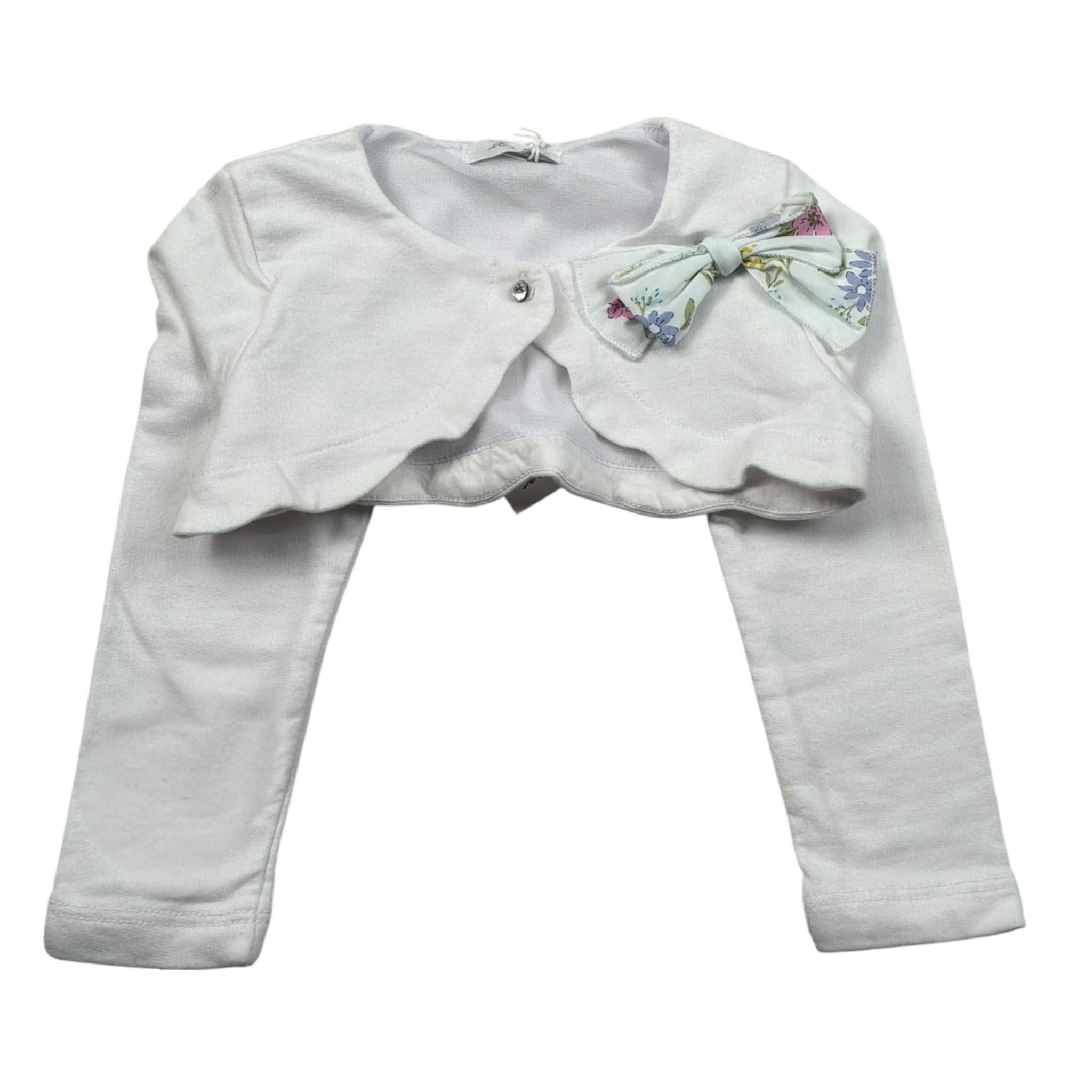 M+E' Coprispalle Tinta Unita con Fiocco per Neonata UE1847N BIANCO M+E' 