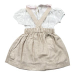 La Stupenderia Completo 2 Pezzi Body-Salopette Bicolore per Neonata TBCT54 BIANCO/BEIGE LA STUPENDERIA 