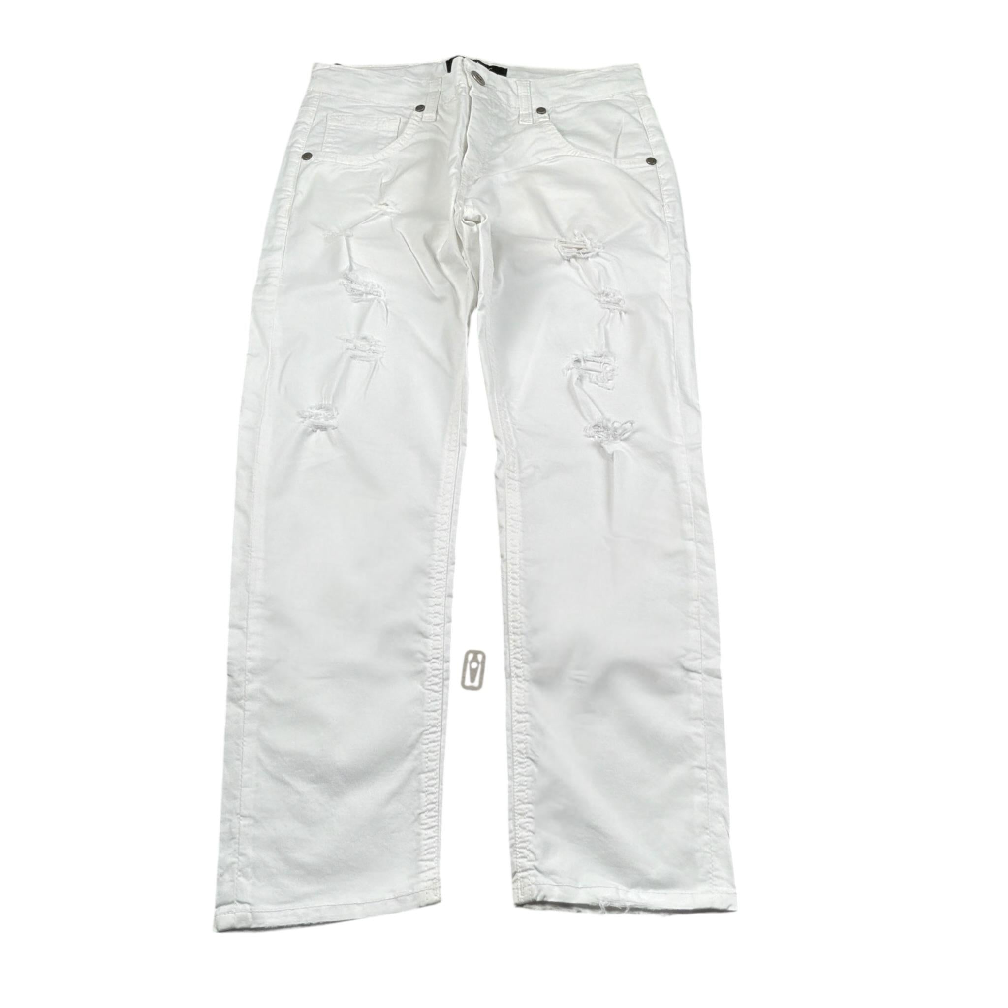 Clochard Jeans tinta unita con Strappi Bianco per Bambino 008 BIANCO CLOCHARD 