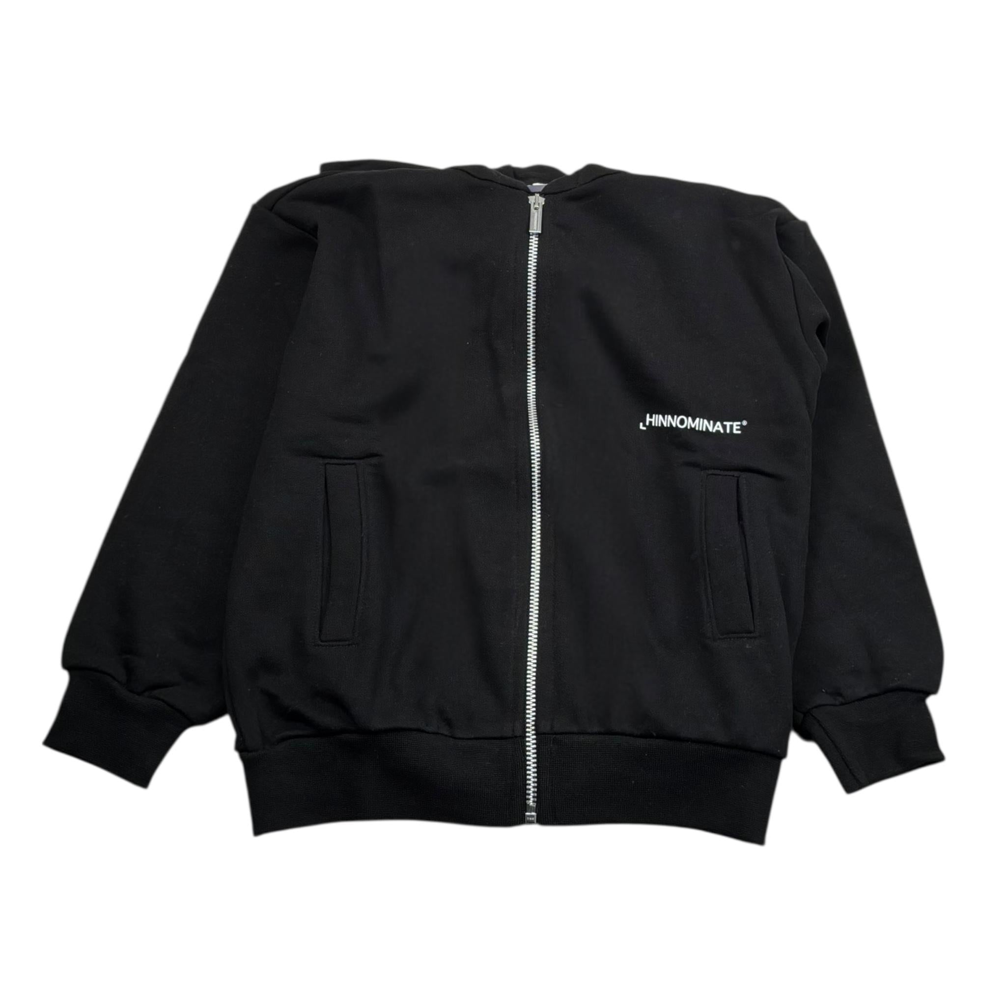 Hinnominate Felpa Tinta Unita con Zip E Cappuccio per Bambino 3635F00001 NERO HINNOMINATE 