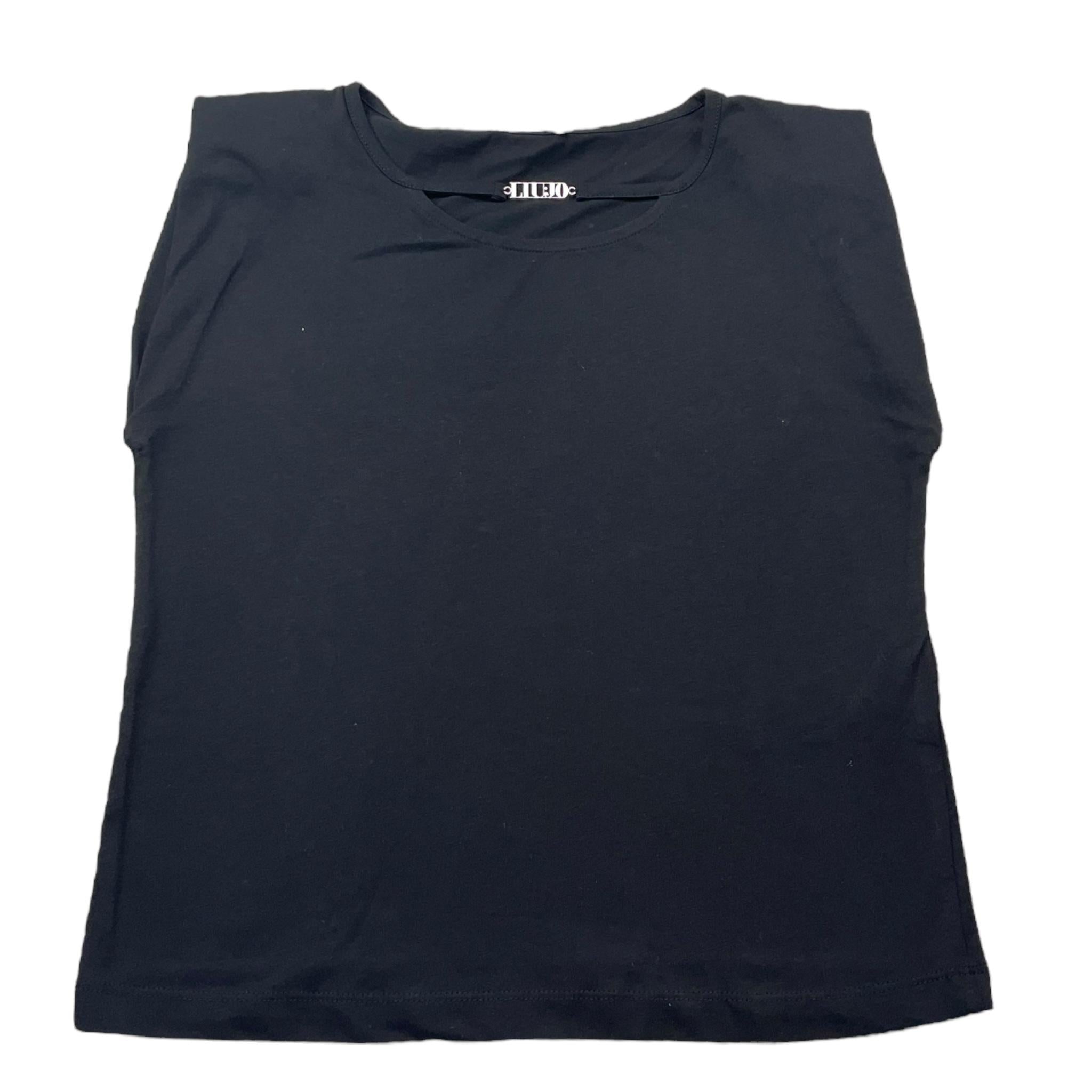 Liu Jo T-Shirt Girocollo Tinta Unita con Logo per Bambina GA4224 NERO LIU JO 