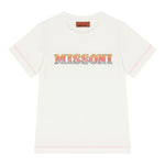 Missoni T-Shirt Girocollo Tinta Unita con Stampa per Bambina MV8B01 BIANCO MISSONI 