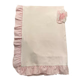 MARLU' coperta tinta unita con fiore in rilievo Rosa per Neonata EC1481 ROSA MARLU' 