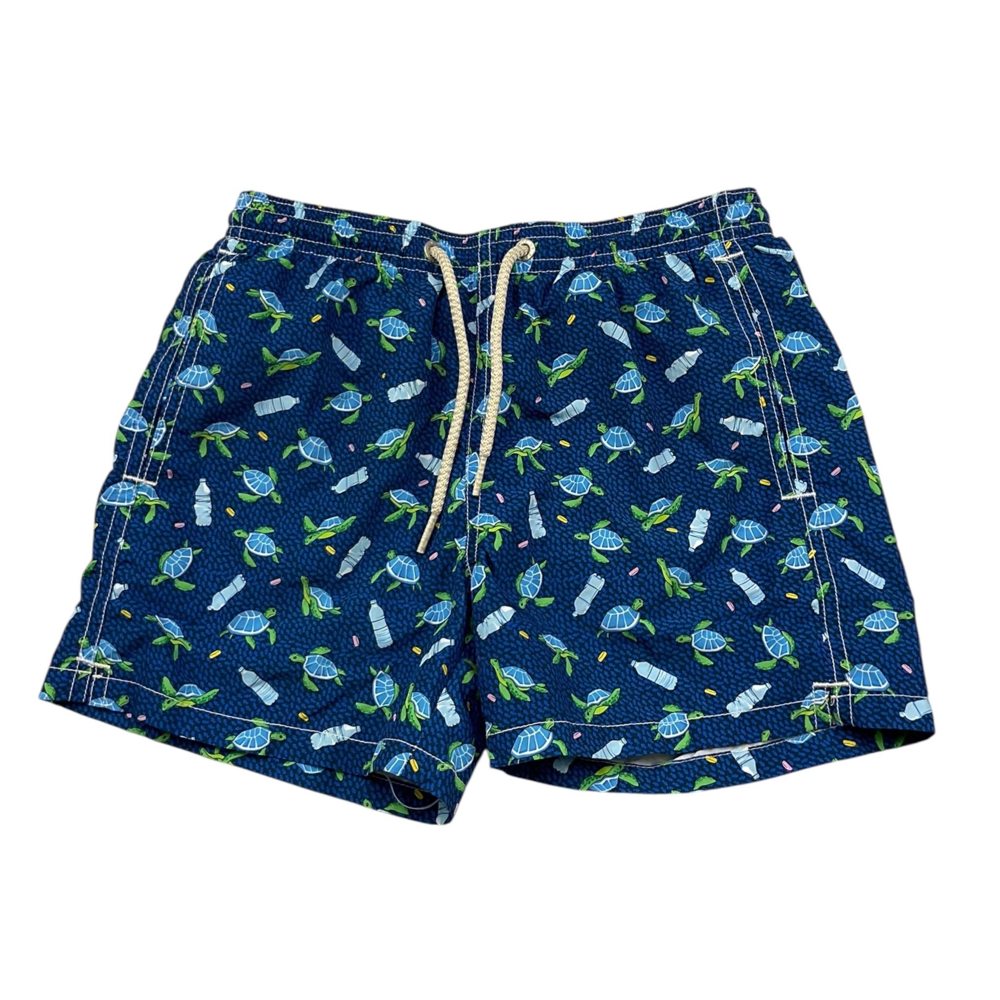 Saint Barth Costume Tinta Unita con Stampe Tartarughe per Bambino CSTMB BLU SAINT BARTH 