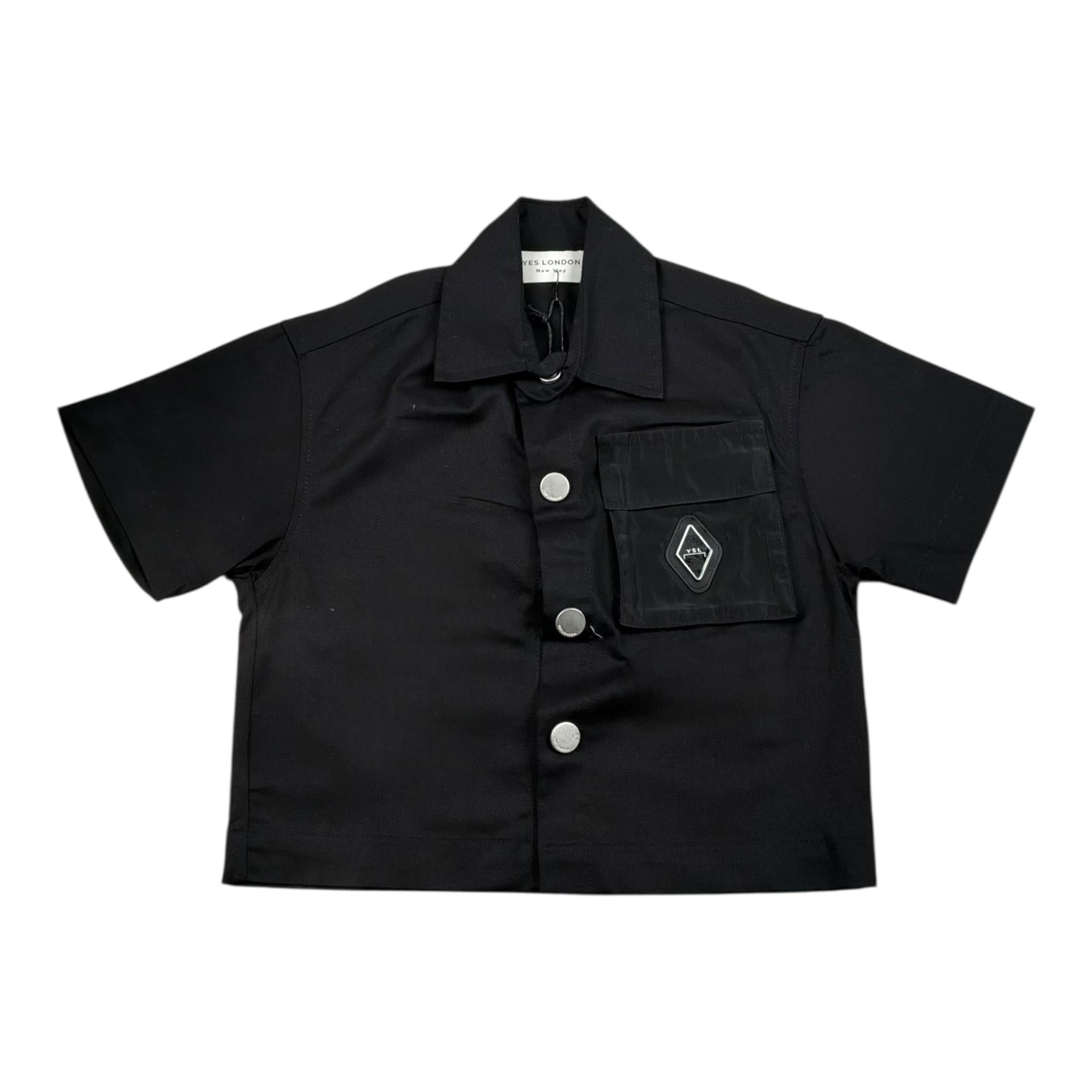 Yes London Camicia Mezza Manica Tinta Unita per Neonato JR6025 NERO YES LONDON 