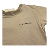 Yes London T-Shirt Girocollo Tinta Unita con Logo per Bambino JR2143 BEIGE YES LONDON 