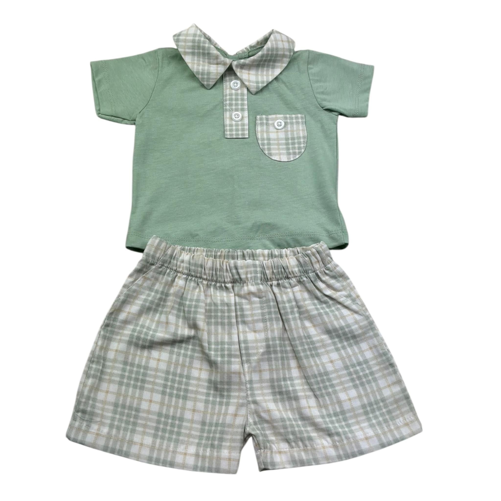 Isabel & Martinez Completo 2 Pezzi Polo-Bermuda per Neonato IM25N474 VERDE ISABEL & MARTINEZ 