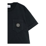 Stone Island T-Shirt Girocollo Tinta Unita con Logo per Neonato K1S162100004 BLU STONE ISLAND 