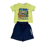 Iceberg Completo 2 Pezzi Bicolore T-Shirt-Bermuda per Neonato CMBICE5107BX VERDE/BLU ICEBERG 