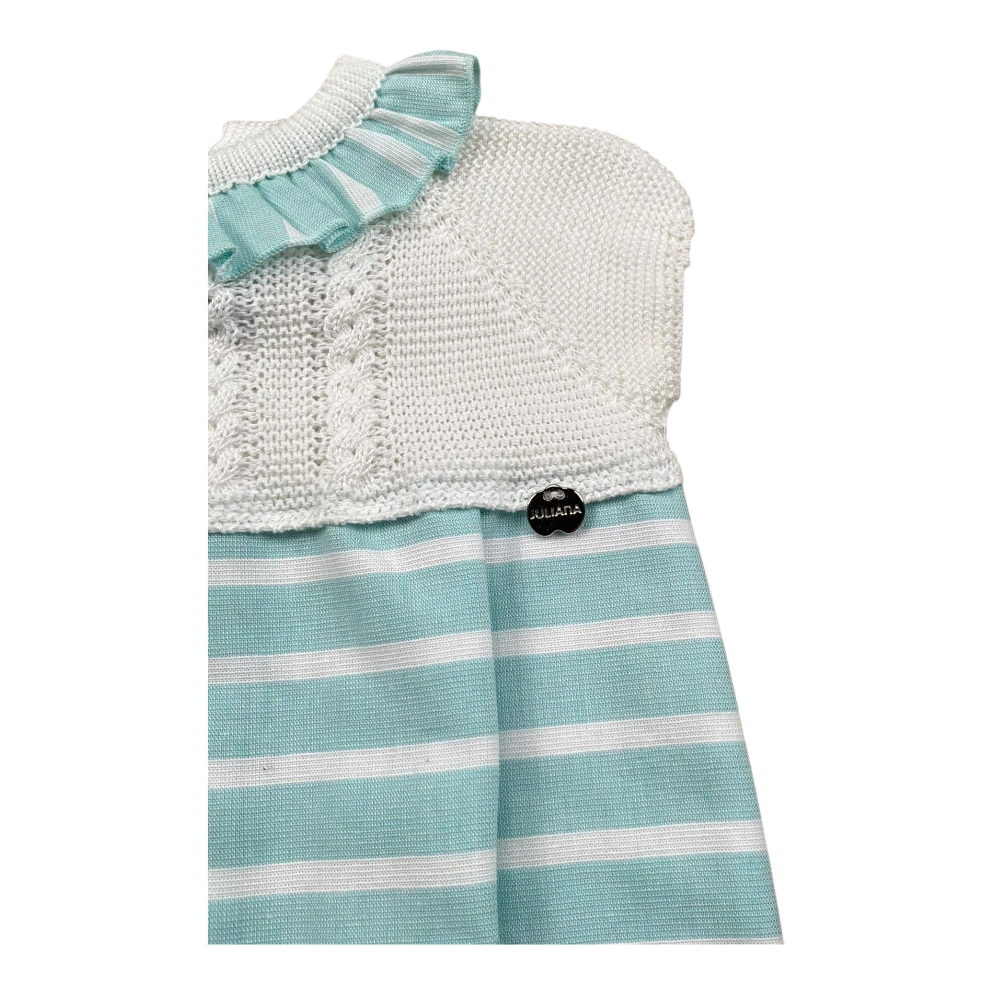 Juliana Pagliaccetto Mezza Manica Fantasia A Righe per Neonata 25168 VERDE ACQUA JULIANA 