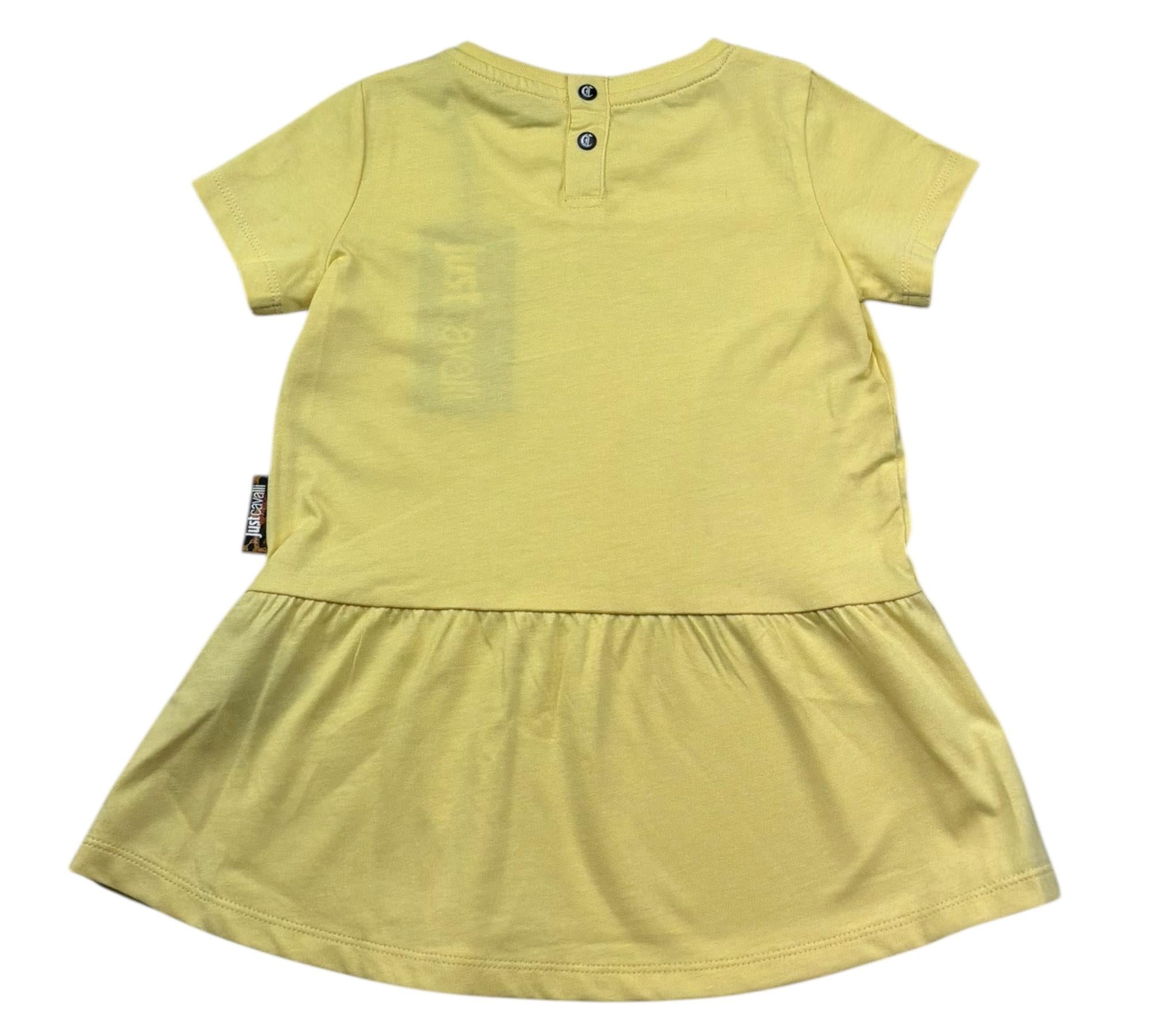 Just Cavalli Abito Mezza Manica Tinta Unita con Logo per Neonata JIP26026VE GIALLO JUST CAVALLI 