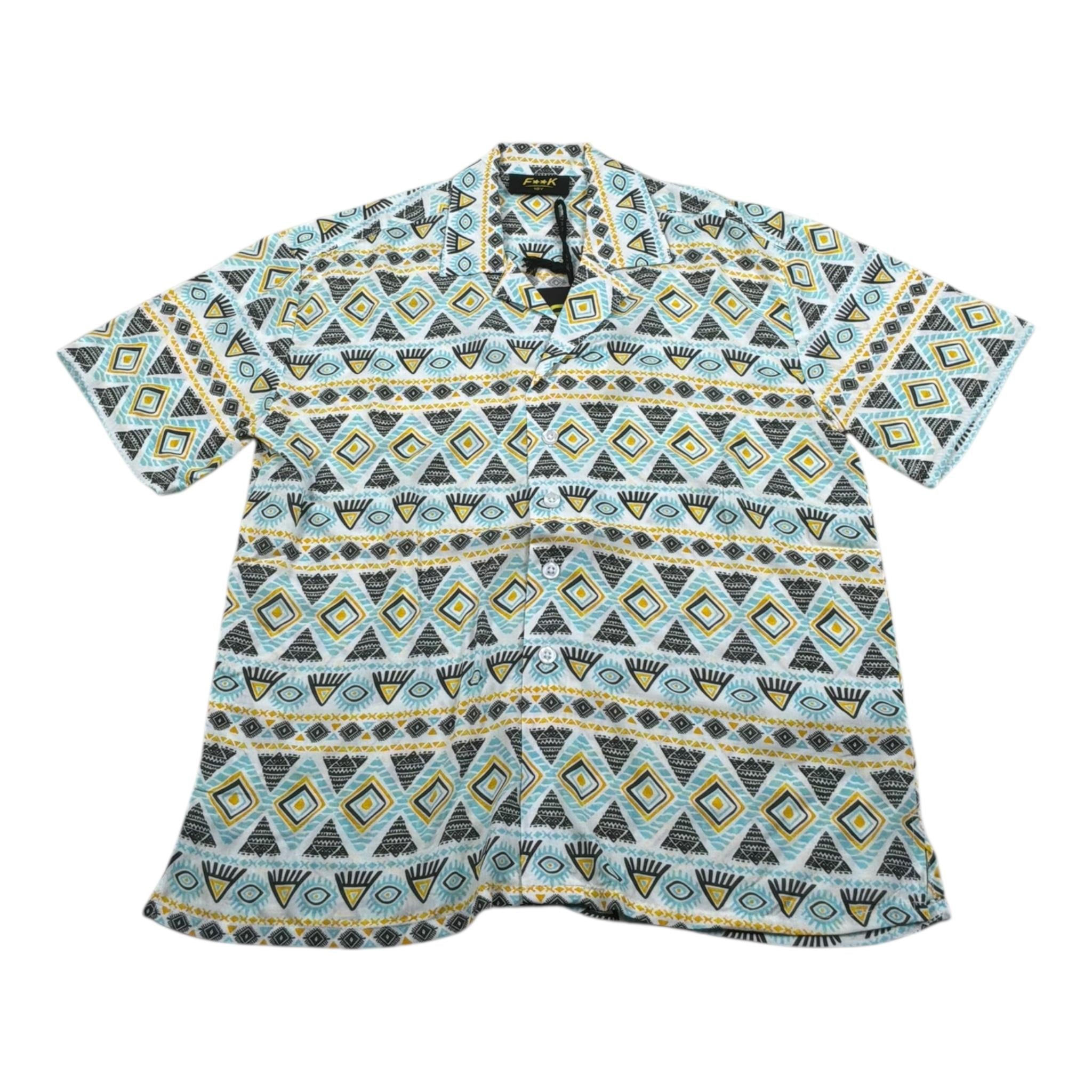 F**K Camicia Tinta Unita Mezza Manica con Fantasia per Bambino FJ25J02CA60X13 BIANCO F**K 