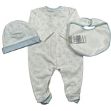 Trussardi Set 3 Pezzi Tutina-Cappello-Bvetta per Neonata TLP26003TUA BIANCO/AZZURRO TRUSSARDI 