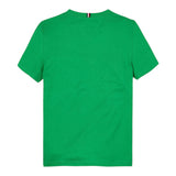 Tommy Hilfiger T-Shirt Girocollo Tinta Unita con Logo per Neonato KB0KB06879XN VERDE TOMMY HILFIGER 