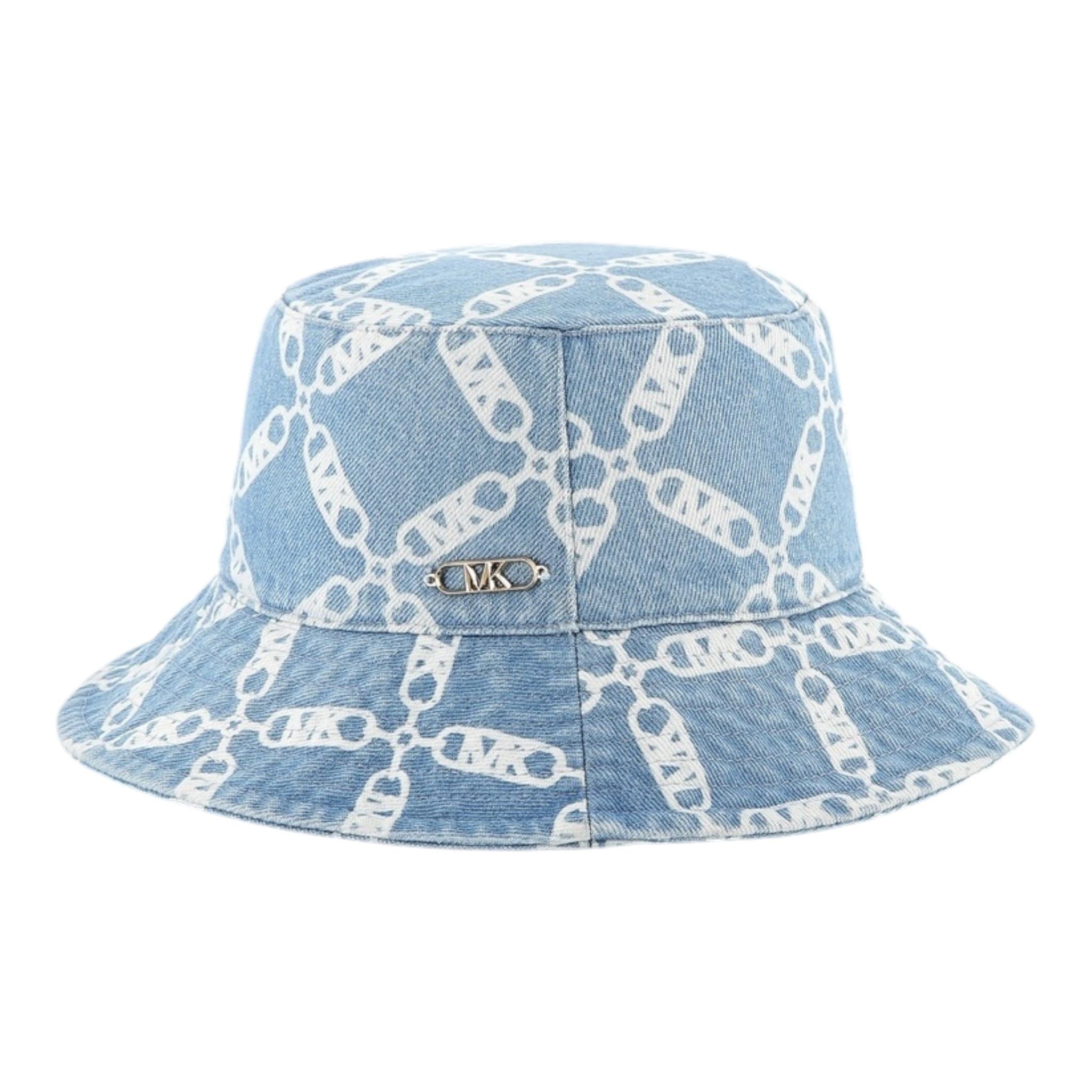 Michael Kors Cappello Tinta Unita In Denim Logato per Bambina R30422 AZZURRO MICHAEL KORS 