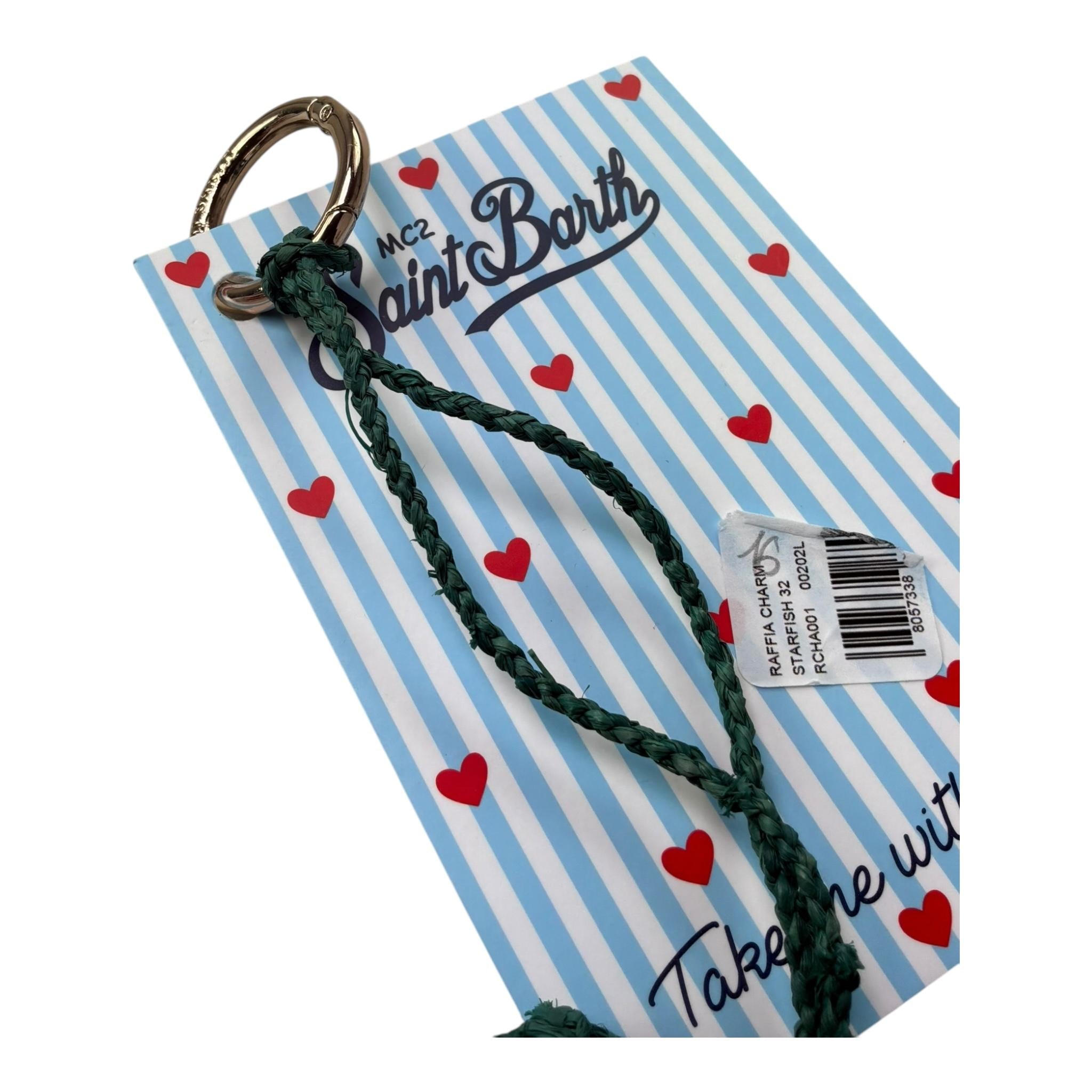 Saint Barth Portachiavi In Paglia con Stella per Bambina 00202L VERDE SAINT BARTH 