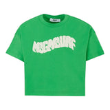 Msgm T-Shirt Girocollo Tinta Unita con Stampa Logo per Bambina S5MSJGTH240 VERDE MSGM 