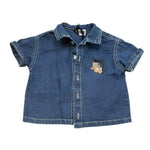 Moschino Camicia In Denim Mezza Manica Tinta Unita per Neonato MUC01K BLU MOSCHINO 