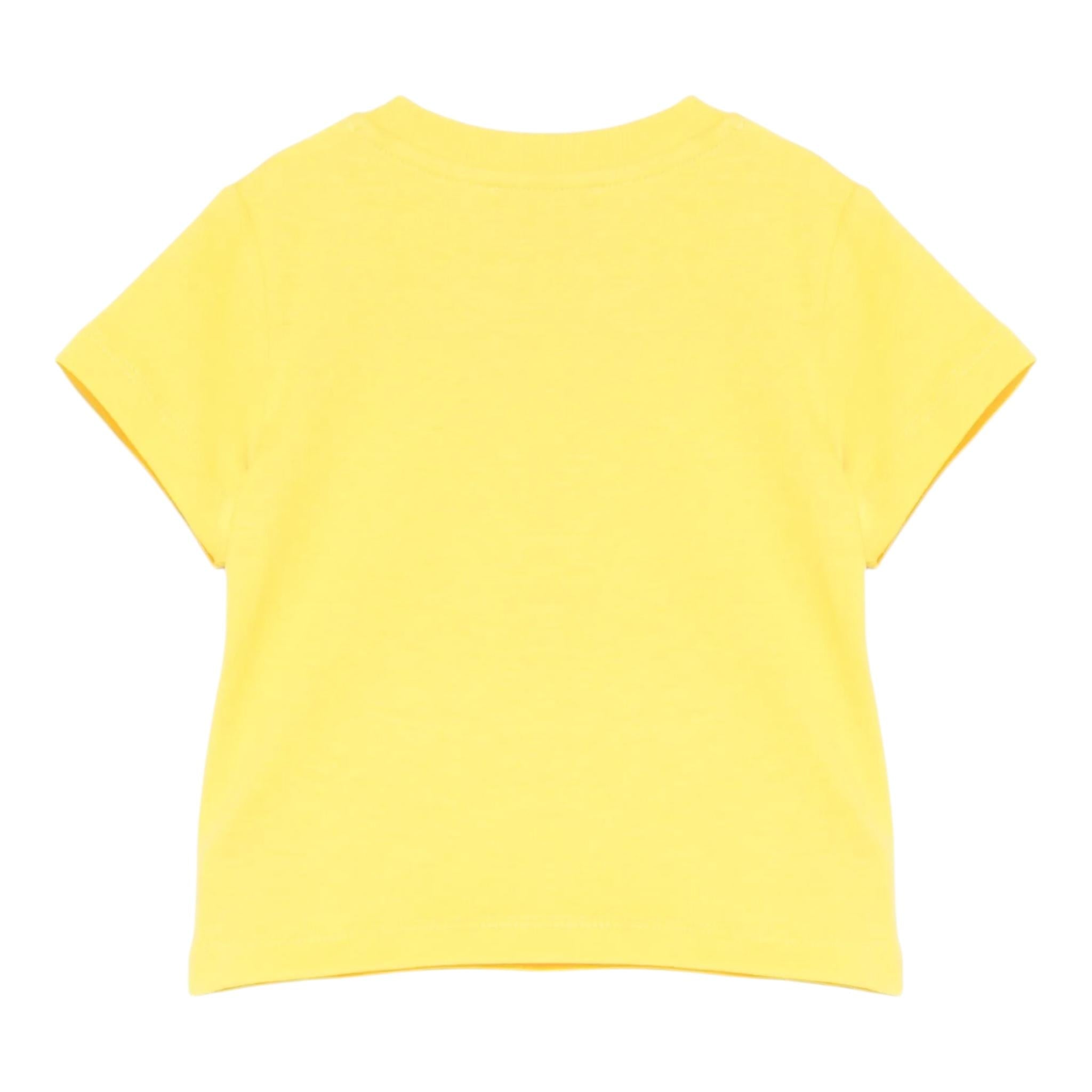 Moschino T-Shirt Girocollo Tinta Unita con Stampa per Neonato MUM04CLO GIALLO MOSCHINO 