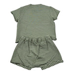 Teddy E Minou Completo 2 Pezzi T-Shirt-Bermuda Tinta Unita per Neonato E25CP074M1031 VERDE TEDDY E MINOU 