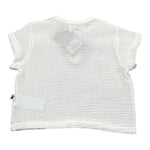 Petit Indi T-Shirt Tinta Unita con Bottoni per Neonato AA25B2814 BIANCO PETIT INDI 