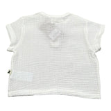 Petit Indi T-Shirt Tinta Unita con Bottoni per Neonato AA25B2814 BIANCO PETIT INDI 