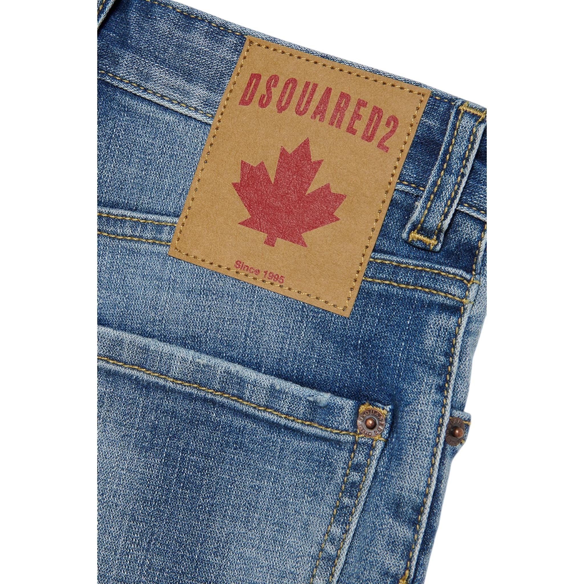 Dsquared2 Bermuda In Denim Tinta Unita per Bambino DQ1477 BLU DSQUARED2 