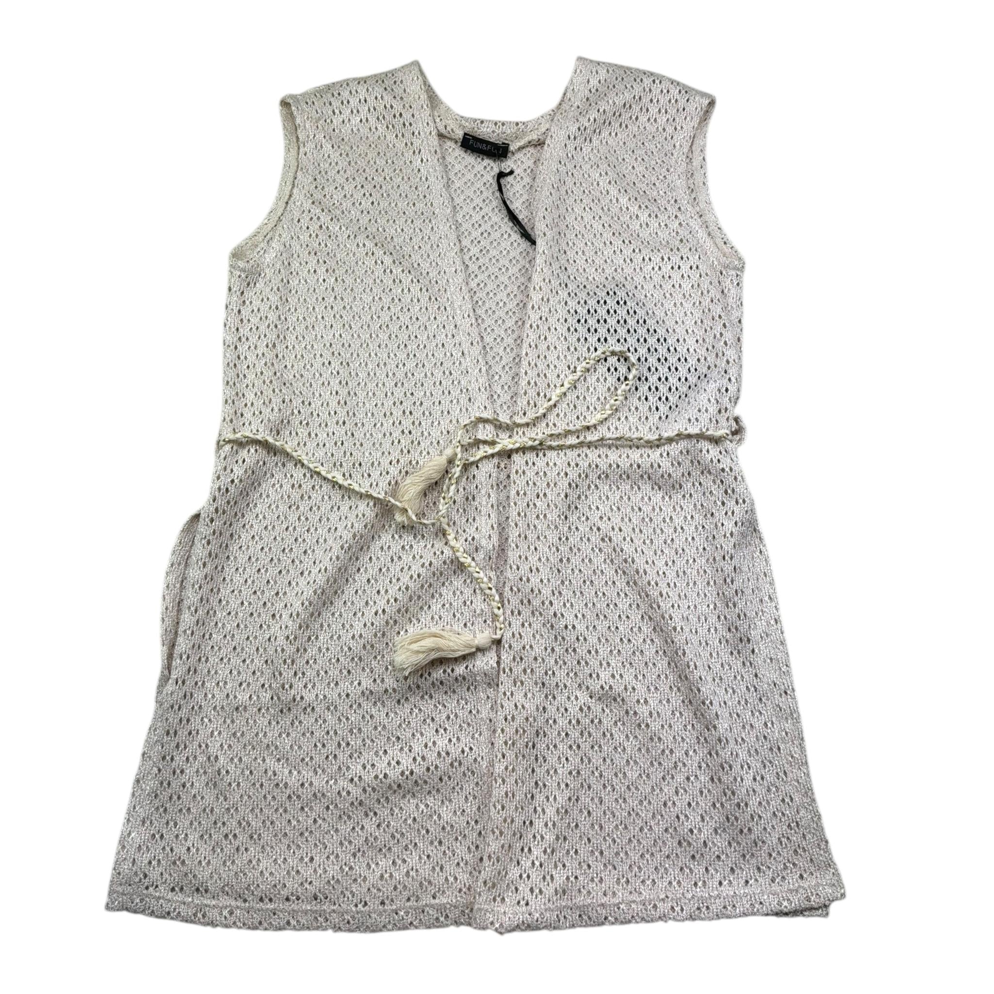 Fun & Fun Cardigan Tinta Unita Giromanica Traforato per Bambina FCJWA01143 BEIGE FUN & FUN 