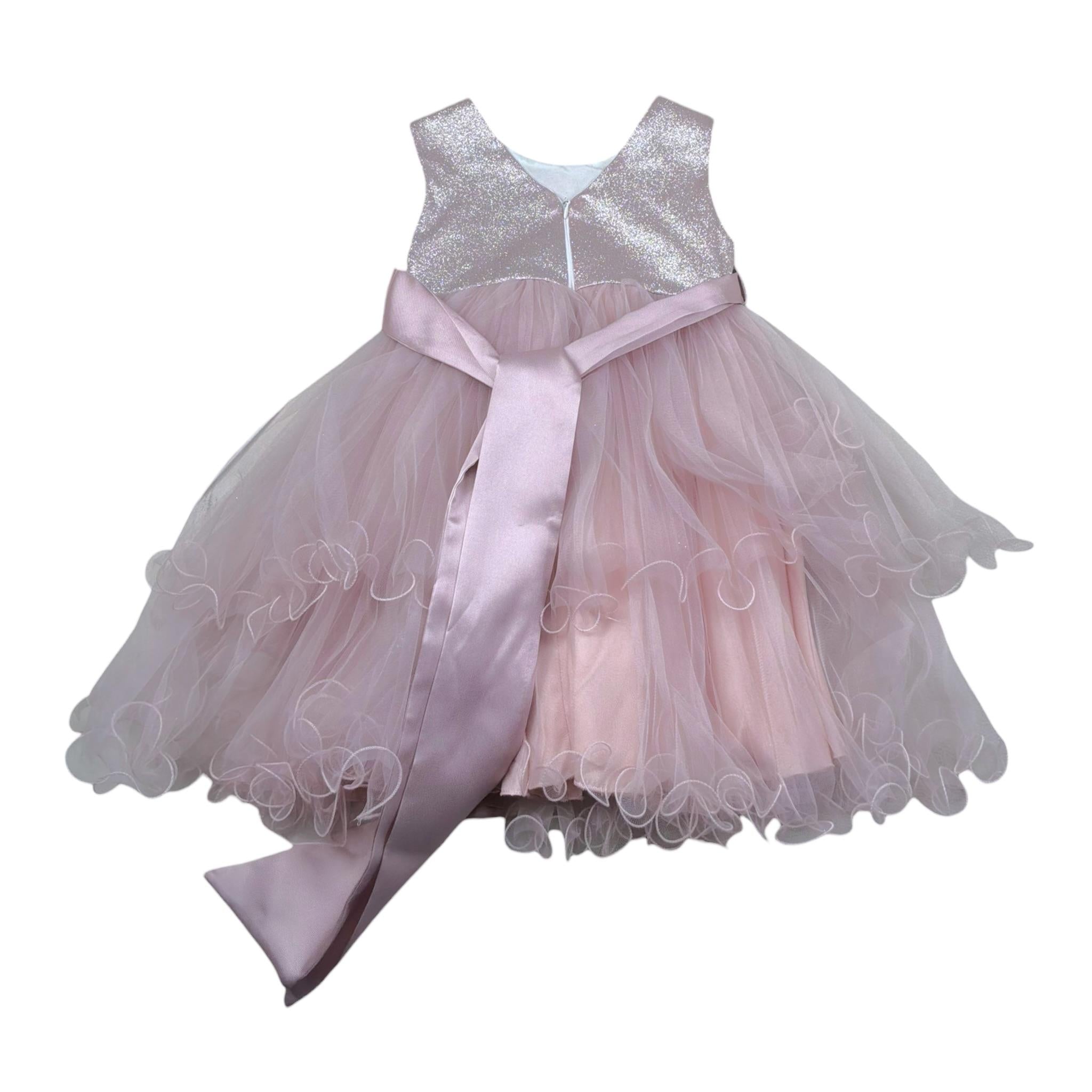 Bella Brilli Abito Cerimonia Girmanica Tinta Unita per Bambina 111 ROSA BELLA BRILLI 