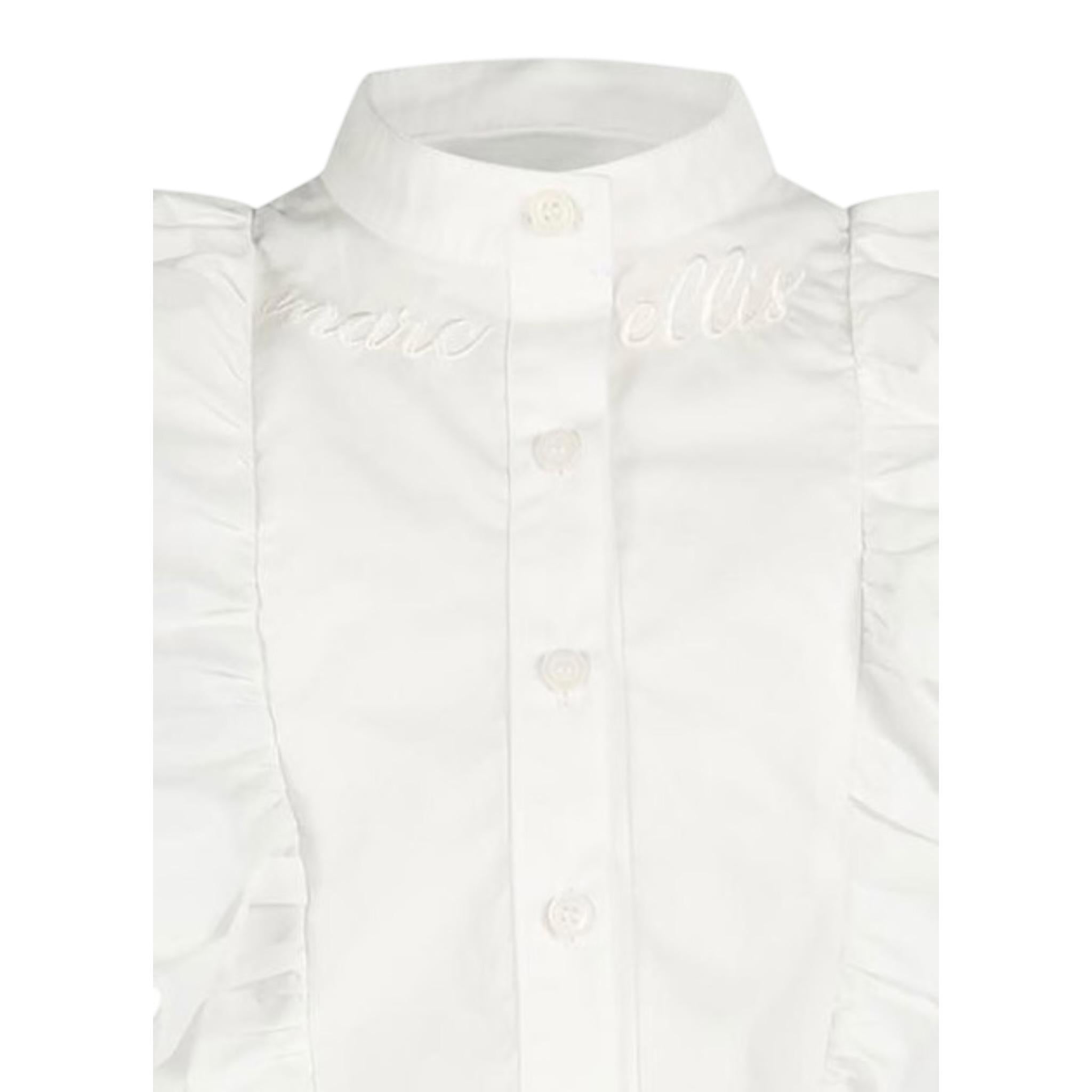 Marc Ellis Camicia Tinta Unita con Balze per Bambina JMJSH16684 BIANCO MARC ELLIS 