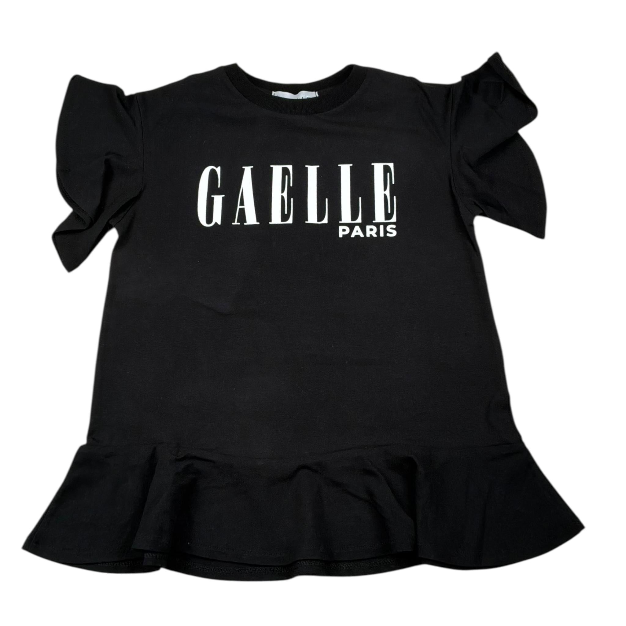 Gaelle Abito Mezza Manica Tinta Unita con Logo per Bambina 2746V00054 NERO GAELLE 