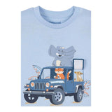 Mayoral T-Shirt Girocollo Tinta Unita con Stampa per Neonato 1053 AZZURRO MAYORAL 