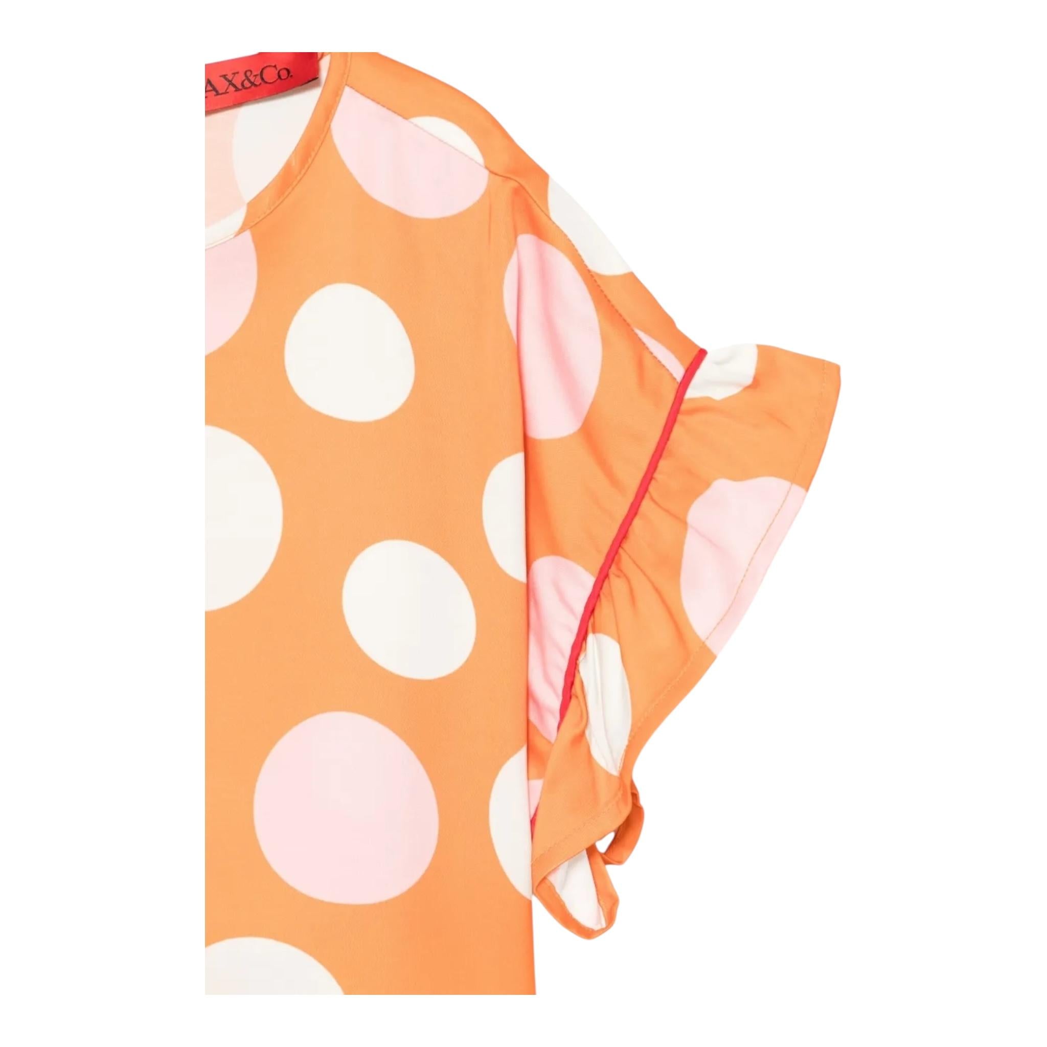 Max&Co. Blusa Tinta Unita con Fantasia Pon Pon per Bambina MX0129 ARANCIONE MAX&Co. 