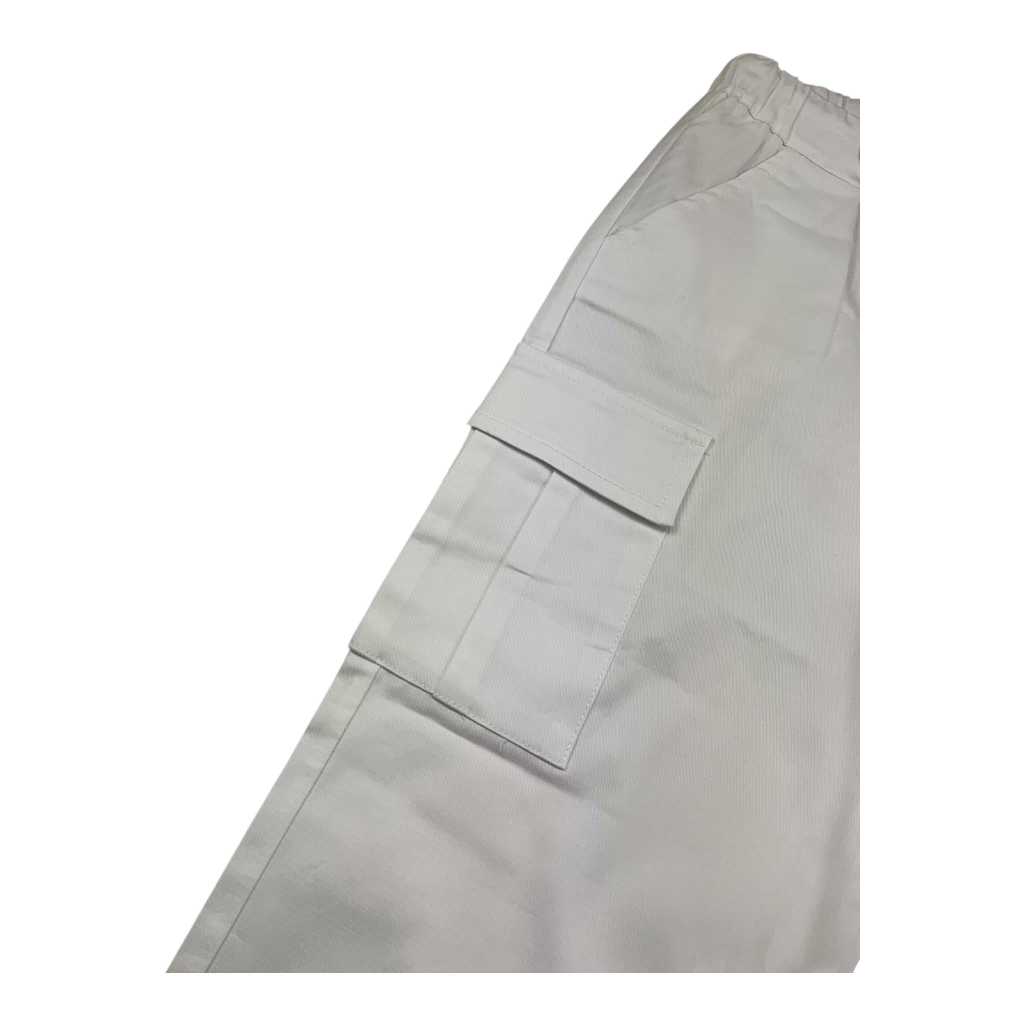 M+E' Pantalone Tinta Unita con Elastico In Vita per Bambino UEM0531 BIANCO M+E' 