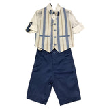 Mai'S Kids Completo 4 Pezzi Camicia-Papillon-Gilet-Bermuda per Bambino EMANUEL BLU MAI'S KIDS 