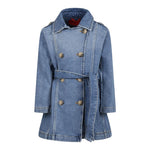 Max&Co. Cappotto Modell Trench Tinta Unita In Denim per Bambina MX0109 BLU MAX&Co. 