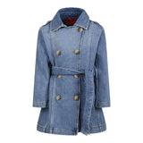 Max&Co. Cappotto Modell Trench Tinta Unita In Denim per Bambina MX0109 BLU MAX&Co. 